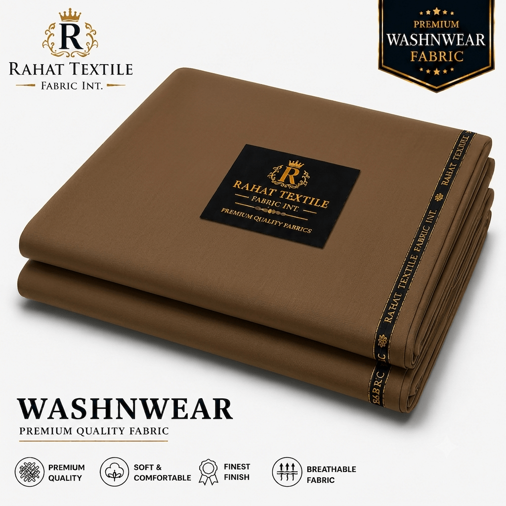Pure Sooti WashnWear + Kamal Brown - Rahat Textile Fabric International