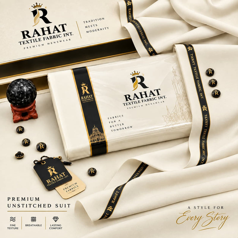 REHMANIA BOSKI CREAM COLOR - Rahat Textile Fabric International