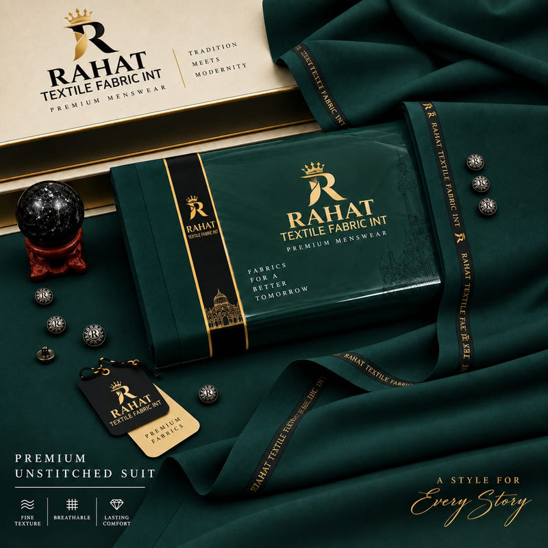 REHMANIA BOSKI DARK GREEN - Rahat Textile Fabric International