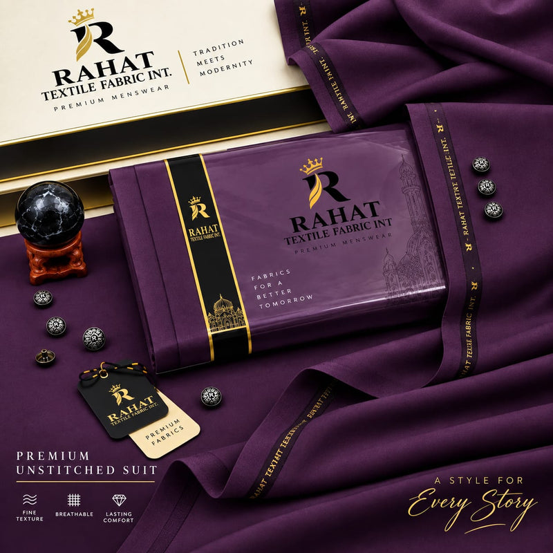 Rehmania Boski - Dark Purple - Rahat Textile Fabric International