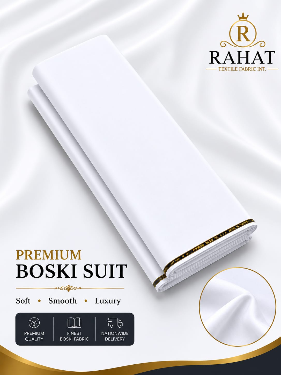 Rahat Imperial Boski - Aqua Blue - Pearl White