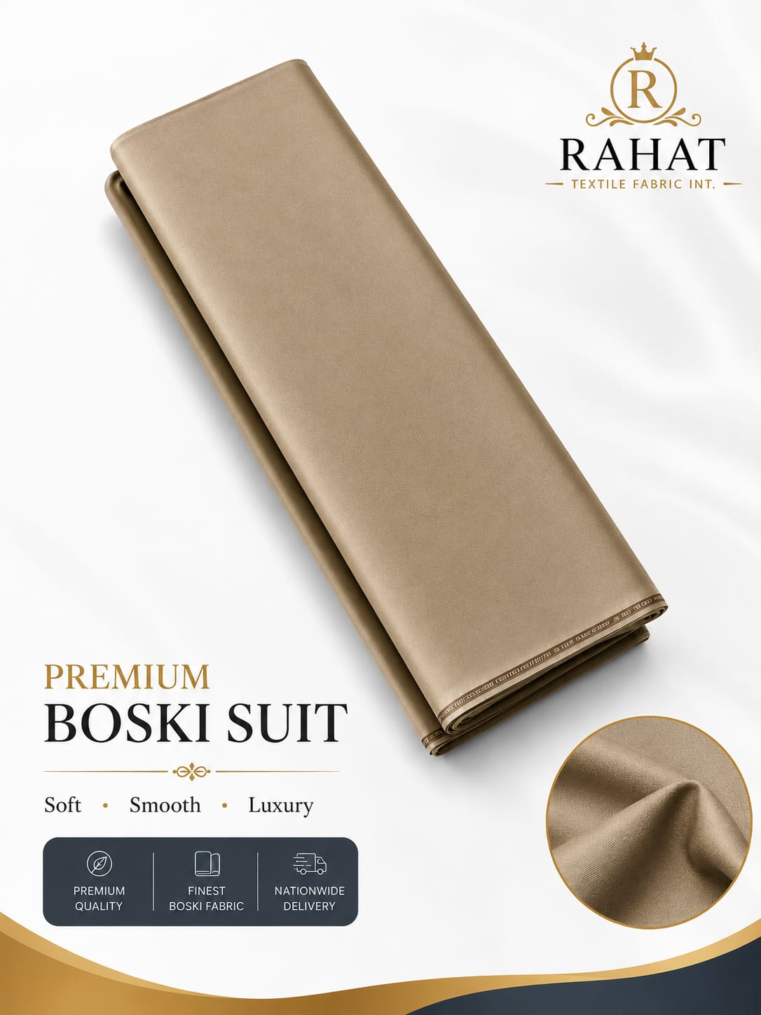 Rahat Imperial Boski - Aqua Blue - Champagne Gold