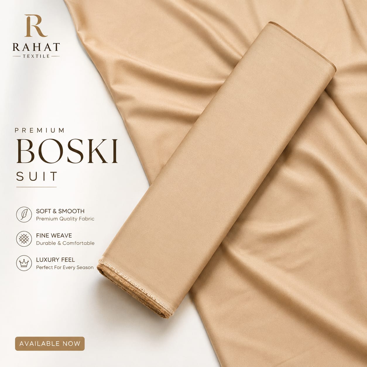 Rahat Imperial Boski - Aqua Blue - Sand Beige