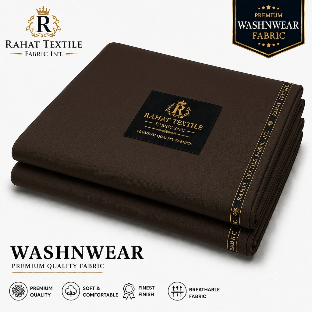 Pure Sooti WashnWear + Chocolate color - Rahat Textile Fabric International
