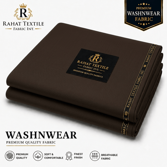 Pure Sooti WashnWear + Chocolate color - Rahat Textile Fabric International