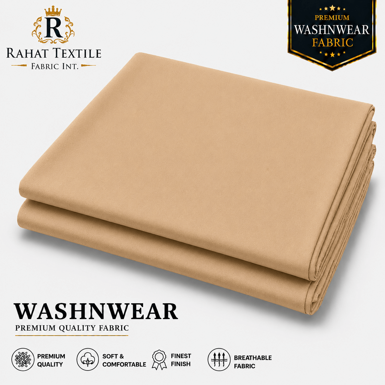 Pure Sooti WashnWear + Desert color - Rahat Textile Fabric International