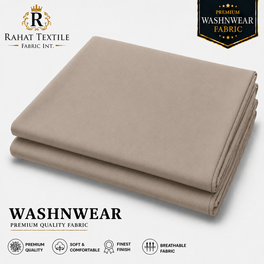 Pure Sooti WashnWear + Light Khaki - Rahat Textile Fabric International