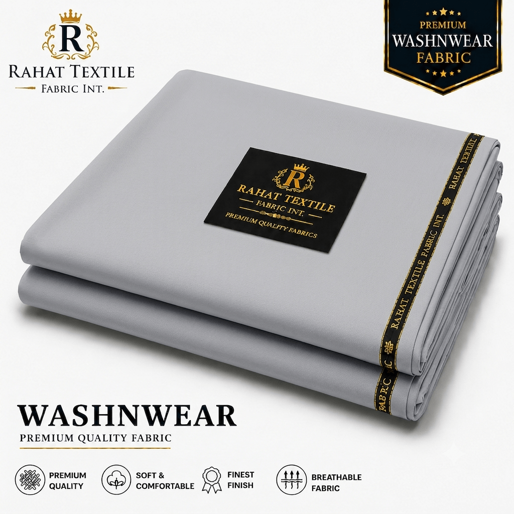 Pure Sooti WashnWear + Light Silver Color - Rahat Textile Fabric International