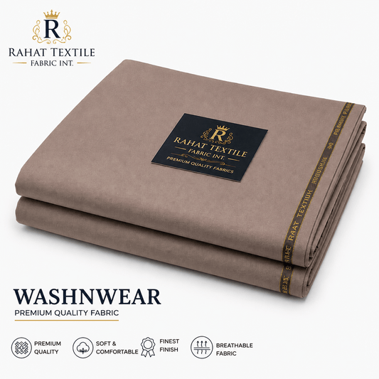 Pure Sooti WashnWear + Mocha Brown - Rahat Textile Fabric International