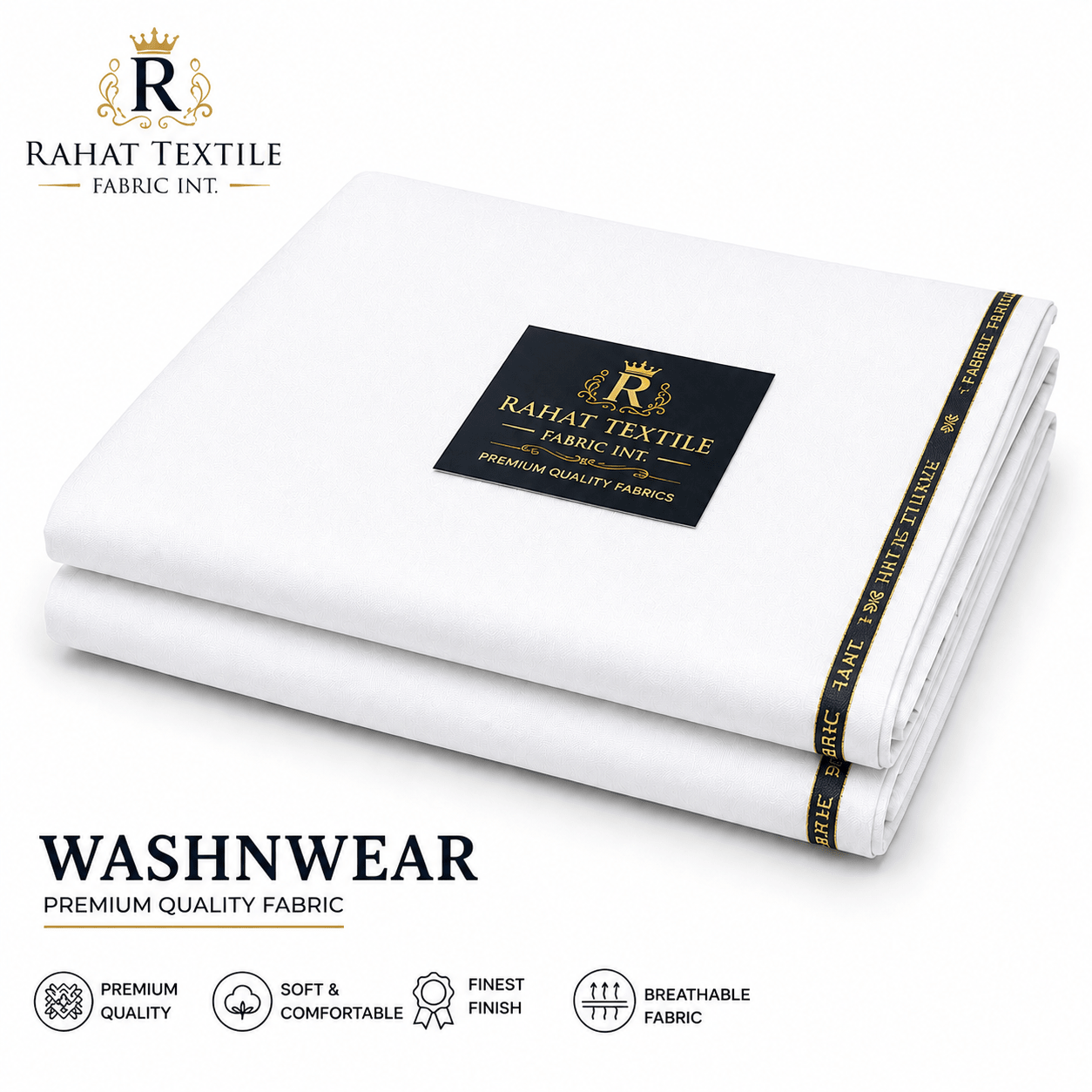 Pure Sooti WashnWear + Off White - Rahat Textile Fabric International