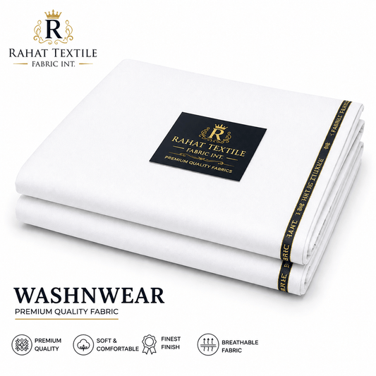 Pure Sooti WashnWear + Off White - Rahat Textile Fabric International