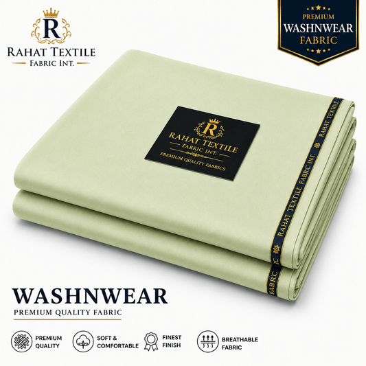 Pure Sooti WashnWear + Pistachio color - Rahat Textile Fabric International