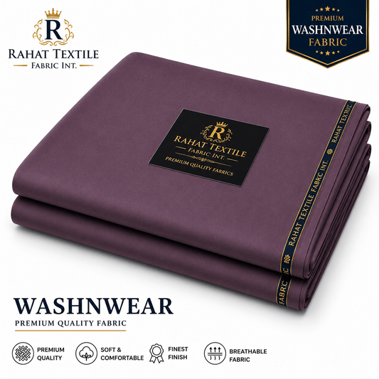 Pure Sooti WashnWear + Plum color - Rahat Textile Fabric International