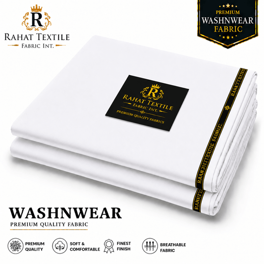Pure Sooti WashnWear + Pure white - Rahat Textile Fabric International