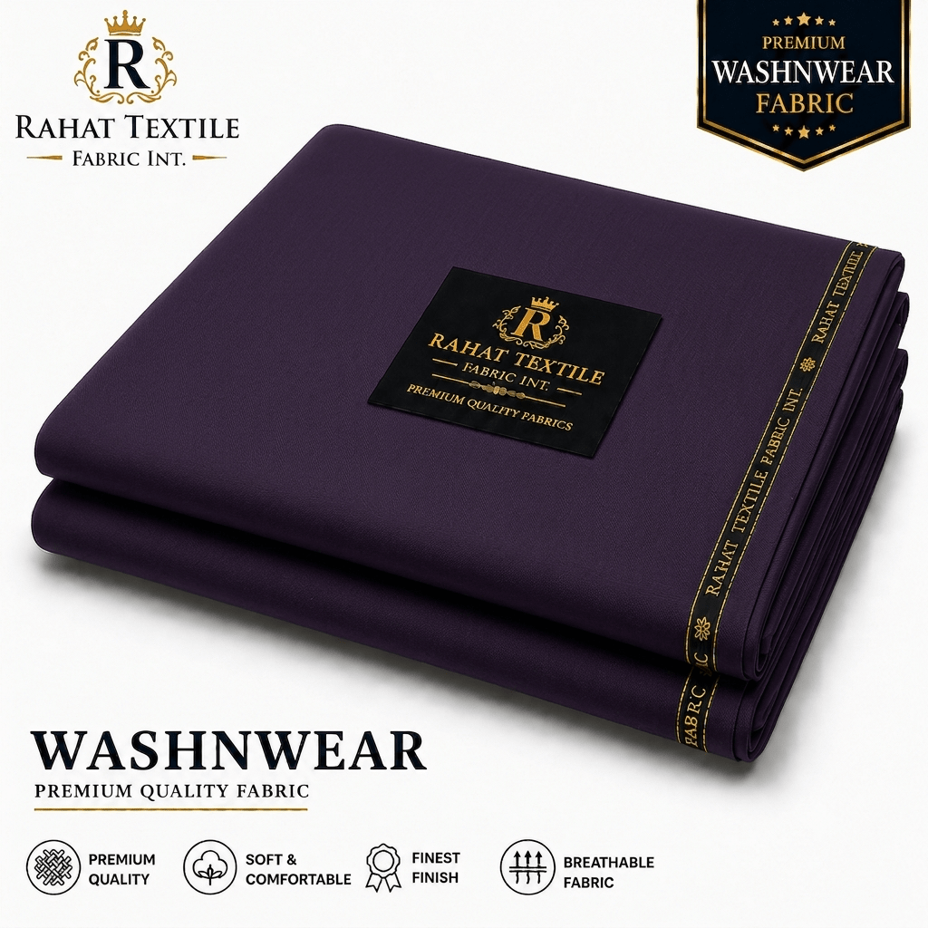 Pure Sooti WashnWear + Purple color - Rahat Textile Fabric International