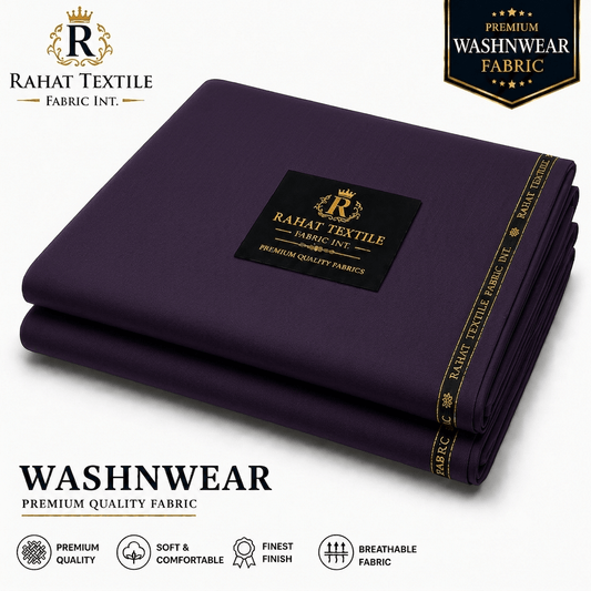 Pure Sooti WashnWear + Purple color - Rahat Textile Fabric International