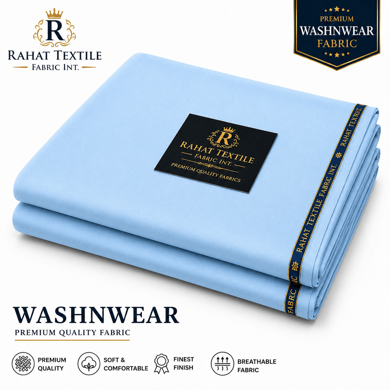 Pure Sooti WashnWear + SKY COLOR - Rahat Textile Fabric International