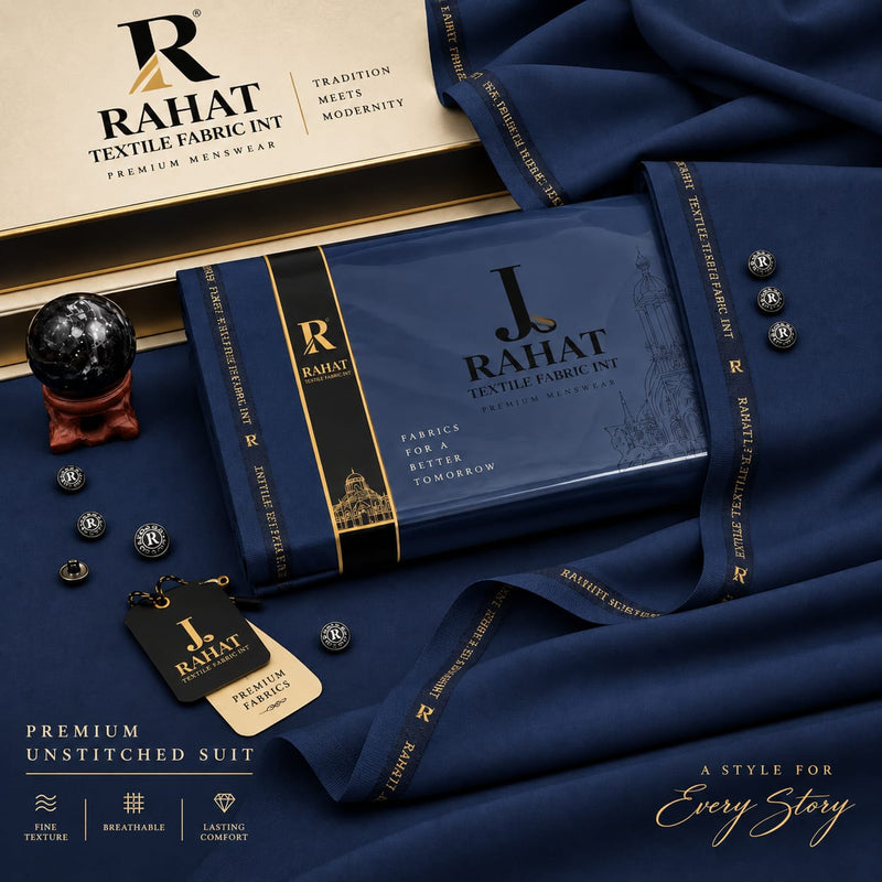 Rehmania Boski - Navy Blue - Rahat Textile Fabric International